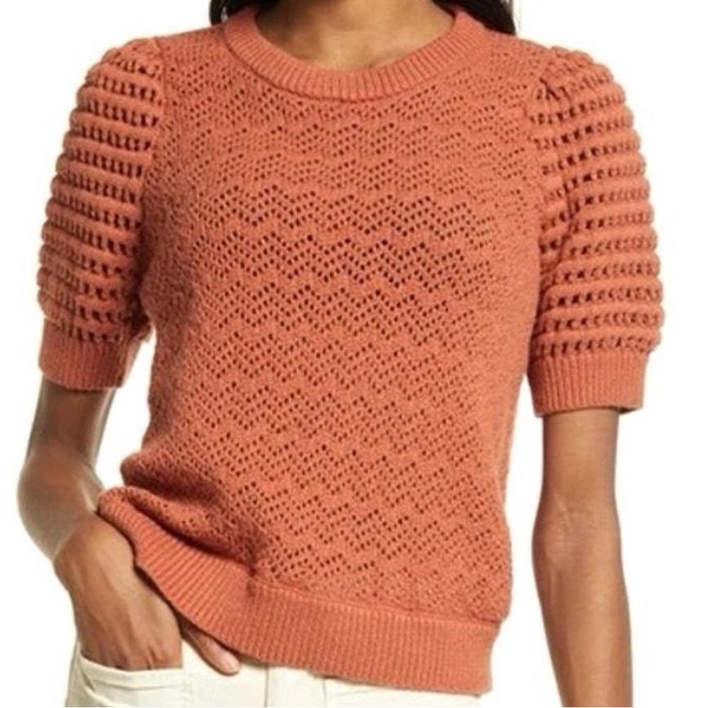 Madewell crochet short sleeve sweater. Size Xs